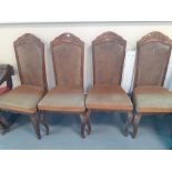 4 DINNING CHAIRS WITH RATTAN BACKS