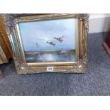 MODERN OIL PAINTING FLYING DUCKS