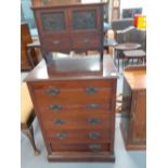 MAHOGANY CHEST OF 5 DRAWS