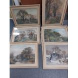 4 WATER COLOUR COUNTRY SCENES