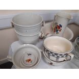 VICTORIAN TOILET SET AND 2 SLOP BUCKETS