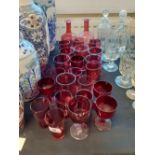 COLLECTION OF CRANBERRY GLASSES
