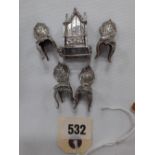 MINATURE SILVER THRONE LONDON 1901