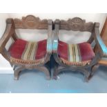 2 CARVED REPRO THRONES