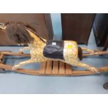 CHILDS CARVED WOODEN ROCKING HORSE