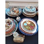 COLLECTION OF POTTERY PLATES ETC