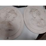 PAIR ALABASTER WALL PLAQUES
