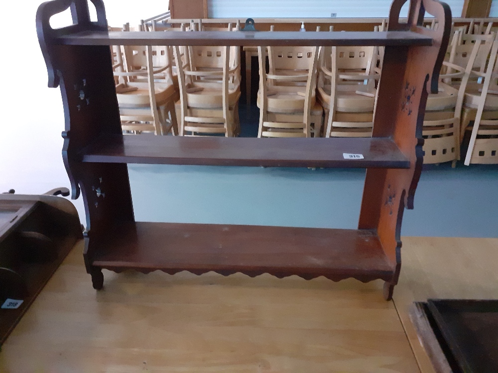 MAHOGANY HANGING WALL SHELVES