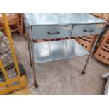 RETRO STAINLESS STEEL TROLLEY