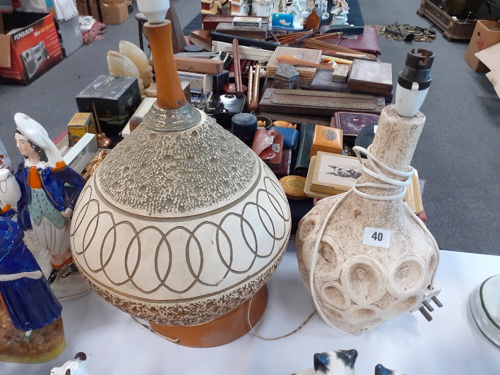 2 STUDIO POTTERY LAMPS 1950'S