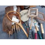 VINTAGE CRICKET SET, TENNIS RACKET