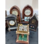 3 AMERICAN WALL CLOCKS, 2 OTHERS