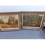 PAIR OF OIL PICTURES, AUTUMN SCENES