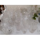 COLLECTION OF ETCHED & CUT GLASSWARE