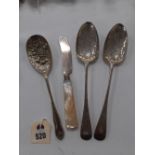 PAIR SILVER SPOONS WITH OTHERS