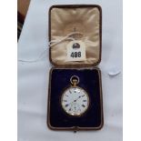 9CT GOLD GENTLEMANS POCKET WATCH CASED