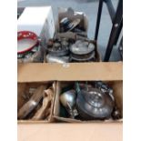 3 BOXES OF SILVER PLATED ITEMS