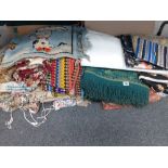 COLLECTION OF VINTAGE MATERIAL, THROWS