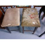 PAIR OF UPHOLSTERED STOOLS