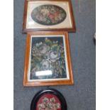 3 BEADED VICTORIAN FRAMED PICTURES