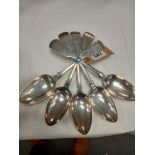 FIVE GEORGIAN SILVER SERVING SPOONS WE L