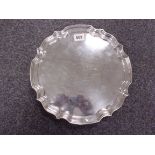 AN ENGRAVED SILVER TRAY