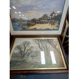 PRINT OF VICTORIAN RIVER SCENE