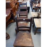 FOUR 19C OAK KITCHEN CHAIRS