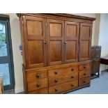 LATE 18C OAK 4 DOOR CUPBOARD