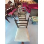 6 REPRODUCTION OAK DINING CHAIRS