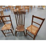 2 VICTORIAN BEECH BEDROOM CHAIRS