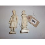 TWO LATE 19TH C IVORY FIGURES OF FRENCH