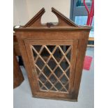 EARLY 19C OAK CORNER CUPBOARD BROKEN PED