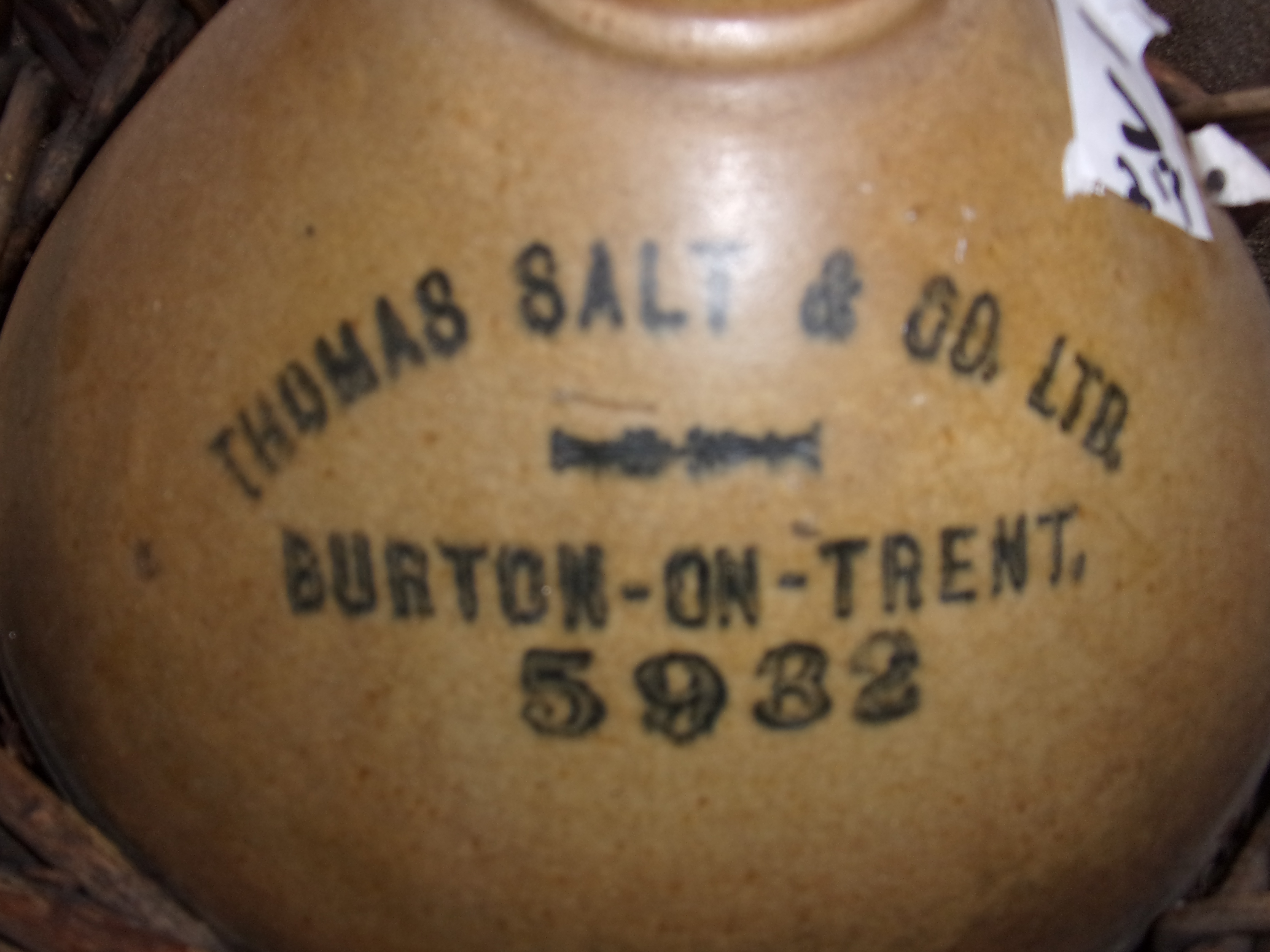 STONEWARE JUG IN WICKER BASKET - Image 2 of 9