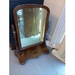 VICTORIAN OAK CARVED SWING MIRROR