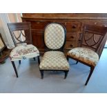 VICTORIAN SPOON BACK CHAIR, 2 OTHERS