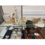 QUANTITY OF IVORY WARE, WATCH STAND ETC