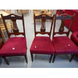 3 VICTORIAN OAK DINING CHAIRS