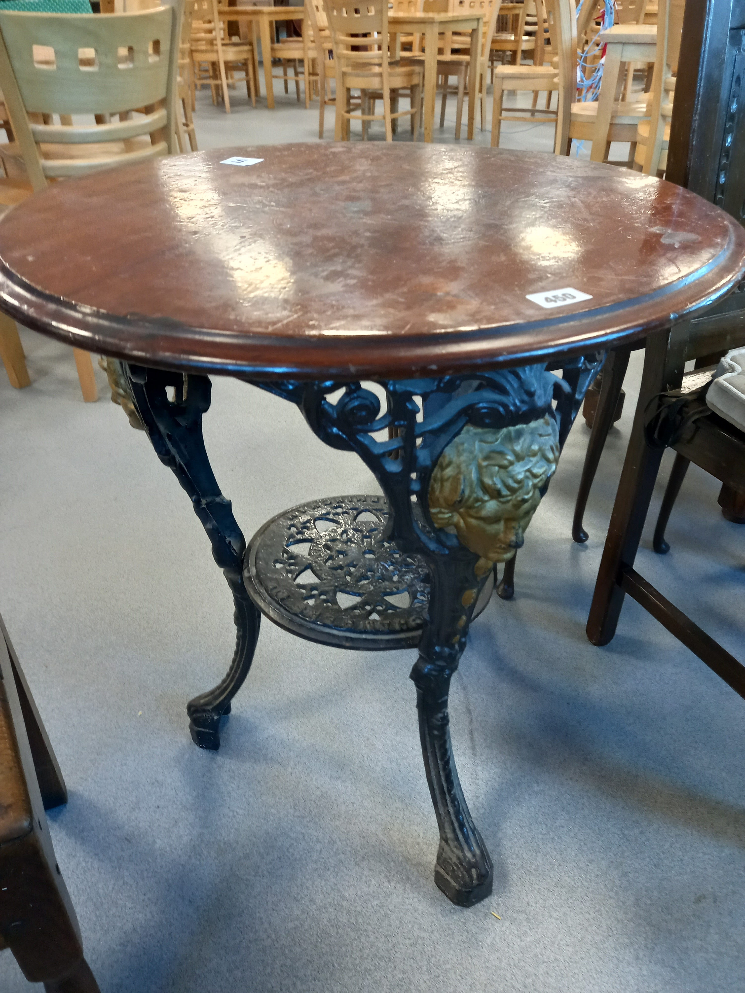 VICTORIAN MAHOGANY TOPPED PUB TABLE