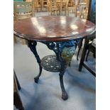 VICTORIAN MAHOGANY TOPPED PUB TABLE