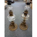 PAIR OF VICTORIAN OIL LAMPS