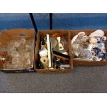 3 BOXES GLASS & CHINA WARE