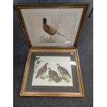 SIGNED PRINT RED LEGGED PARTRIDGES