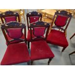 4 MAHOGANY CARVED DINING CHAIRS