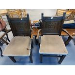 PAIR OF OAK CARVER CHAIRS