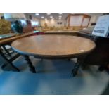 EDWARDIAN OAK OVAL DINING TABLE