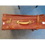 LARGE VINTAGE LEATHER SUITCASE