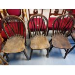 3 VICTORIAN BEECH WINDSOR CHAIRS