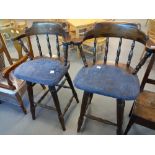 2 BEECH BAR STOOLS