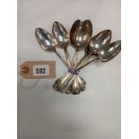 12 STERLING SILVER TEASPOONS MONOGRAMMED